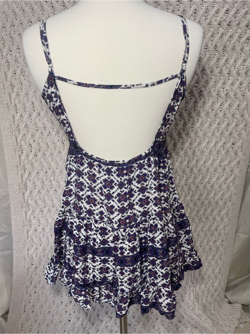 Brandy Melville Purple and White Floral Mini Dress one size - Picture 4 of 10